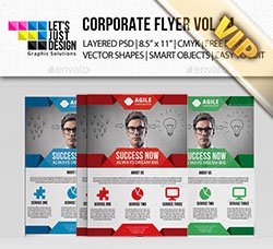 通用型宣传单模板：Corporate Flyer Template Vol 34